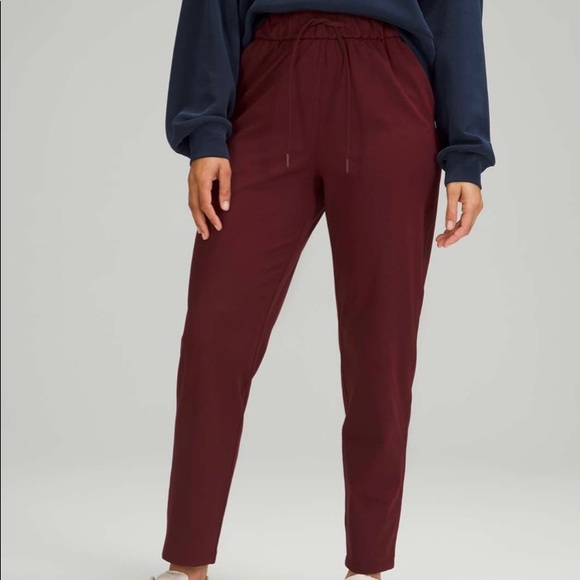 lululemon athletica Pants - Lululemon Stretch High Rise 7/8 Length Pant 25" Red Merlot Size 12